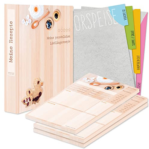 PRICARO Rezeptordner Komplett-Set Backen, A4, 8 teilig