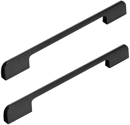 Möbelgriff Schwarz Lang, 2 Stück Schrankgriffe Modern, Massive Aluminiumlegierung | Eloxierte Oberfläche, Länge: 60 - 1000 mm Bügelgriff, Schrank Zieht Griffe Küchenschrank Türgriffe-337mm/13.2in