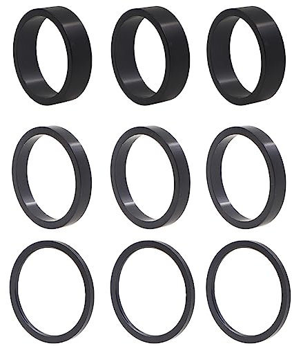 YATEICBC- 9 Pcs Distanziali forcella bicicletta, distanziali barra anteriore bicicletta, distanziali barra manubrio, distanziali forcella mountain bike in alluminio