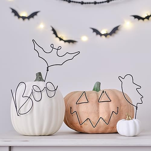 Ginger Ray Halloween Black Wire Pumpkin Dekorationen Fledermaus, Boo, Geist, 4 Stück