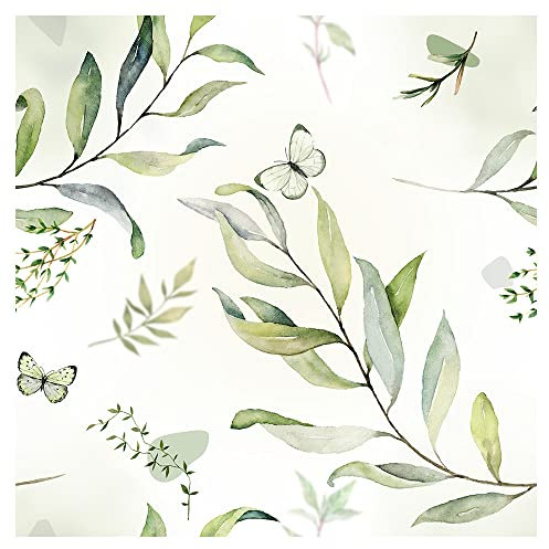 murando PREMIUM Vlies Tapete Deko Panel Fototapete Blätter Wanddeko 10 m Tapetenrolle Mustertapete Wandtapete modern design Dekoration Natur Schmetterling Äste b-C-10304-j-a