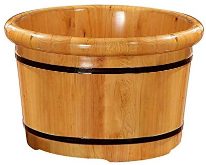 SilteD Holzfass-Fußbad, Fuß- und Beinbad für Erwachsene, großes Fußbad, Whirlpool, Fußmassagebad für zu Hause, Sauna-Holzeimer, Entspannungs-Pediküre-Fußbad Present