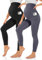 TNNZEET Umstandsleggings Damen Umstandsmode Blickdicht Schwangerschaft Leggings Umstandshose Lang mit Taschen für Yoga(Schwarz/Dunkelgrau,M)