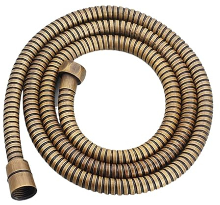 Flexibler Brauseschlauch aus antikem Messing, Edelstahl, lang, für Badezimmer, Dusche, Wasserschlauch, Verlängerung, Sanitärrohr, Ziehröhr (Größe: 120 cm)