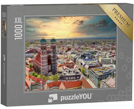 Puzzle 1000 Teile XXL „München im Sonnenuntergang, Bayern, Deutschland“ – aus der Puzzle-Kollektion Bayern