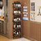 5-Tier Freestanding Wine Racks: 50 Bottles Wine Rack Shelf Wall Mounted with Fences, Wines Bottle Holder Display Shelf, Liquor Storage for Kitchen, Dining Room, Bar, Wood, 17.28''L x 7.95''W x 68.5''H