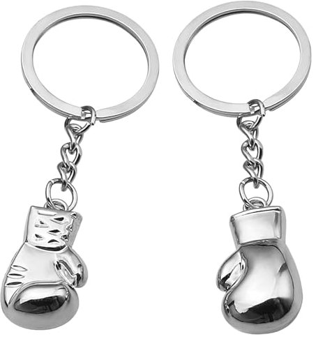 Simsky 2 Pcs Porte-clés Gants de Boxe en Acier Inoxydable, Porte Clé Saint Valentin Cadeau, Personnalisé Porte Clef, Porte-clés Boxe en Métal, Sport Porte-clés, pour Famille, Des couples, DIY
