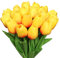 N&T NIETING Artificial Tulips Flowers, 12Pcs Fake Tulip Real Touch Latex Faux Tulips Flowers Bouquet for Wedding Floral Arrangements Party Easter Home Decoration(Orange)