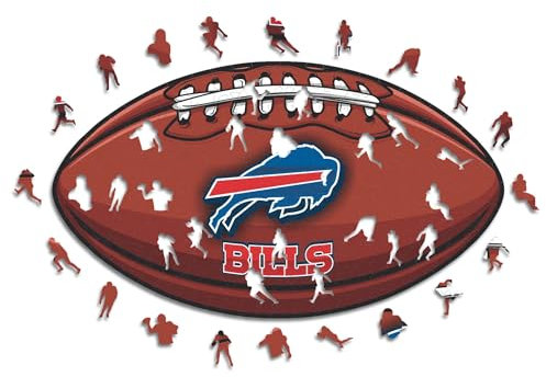 Iconic Puzzles, Buffalo Bills Crest, 100% ökologisch nachhaltiges Holzpuzzle mit offizieller Lizenz, Größe S, 150 Teile