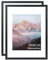 OMISHE 2er Pack Massivholz Bilderrahmen 30x40, Rahmen 30x40, Schwarzer Bilderrahmen 30x40 cm mit 21,5x28 cm Passepartout und Plexiglas, Holzbilderrahmen 30 x 40cm zum Aufhängen, Schwarz, 2er Pack