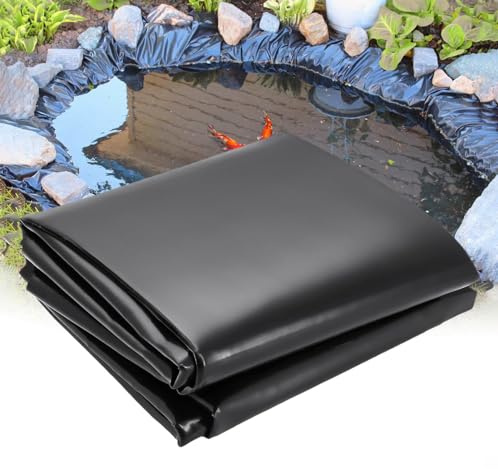 Ywanwj 6x7.5m Schwarz HDPE Teichfolien Schwerlast, für Blumen Gärtner Gewächshäuser Teiche Wasserauslese UV Stabil Teichfolie Poolfolie Hochwertige auch geeignet als Hochbeet Folie wasserdicht
