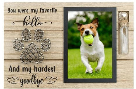 Gedenk-Bilderrahmen – Hunde-Gedenkrahmen, Haustier-Verlust-Fotorahmen | Haustier-Gedenk-Gravur, Bilderrahmen, Andenken, geformter Schaumstoff ohne Gips für Tiere, Bilderrahmen für Tierliebhaber