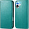 TUCCH Wallet Case for iPhone 16 Plus (6.7) 2024, PU Leather Flip Folio Foldable Phone Case with[RFID Blocking][Card Holders][Shockproof TPU Cover][Viewing Stand] Compatible with iPhone 16 Plus, Cyan