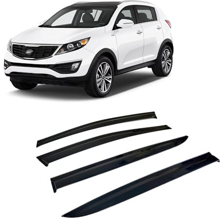 CarJoy Windabweiser Luftabweiser Regenabweiser Seitenfensterabweiser Kompatibel mit Kia Sportage 2016-2021 Autofenster Regenschutz Regenabweiser Anklebbare Deflektoren 4 Stück