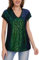 MINTLIMIT Damen Tops Pailletten Glitzer Oberteil Kurzarm Cap Ärmel Bluse (Grün XL)