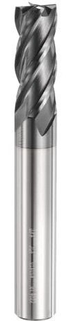 sourcing map Hartmetall-Schaftfräser, quadratisch, 10 mm Schnittdurchmesser, 4 Rillen, TiAlN-beschichteter Fräser für gehärteten Stahl, Metall (10 mm Schaft, 30 mm Schnittlänge, 75 mm lang, 45 Grad,