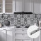 Abyssaly Adesivi per Piastrelle Bianco e Nero, Piastrelle Adesive Cucina, Rotolo Adesivo per Mobili Mattonelle Bagno Rivestimento 30 x 300 cm