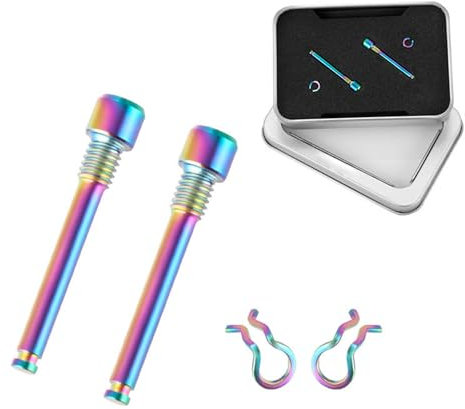 2 Stücke Fahrrad Scheibenbremse Schrauben Titan M4 Bremssattel Schrauben Scheibenbremsbolzen Rotorschraube Bremsbelagschrauben für Motorrad Fahrrad Mountainbike Bremssattel Zubehör(Bunt)