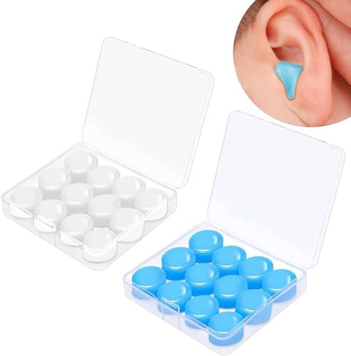 ZKGYUS 12 Paia Tappi Orecchie in Silicone Riutilizzabili Tappi Orecchie per Dormire Nuoto Tappi Tappi Orecchie Antirumore Morbida Modellabili per Bambini Adulti