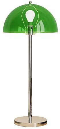Jadssox Nordic Tischlampe Pilz Nachttischlampe Chrom Schreibtisch Lichtkuppel Acryl Wohnzimmerlampe Moderne E27 Desktop Nachttischlampen Akzentlampe für Schlafzimmer Bürobeleuchtung