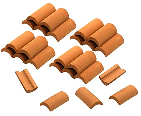 Qianly 25 Miniatur Dachziegel für Kinder Rollenspiele Und Puppenhaus, ROT