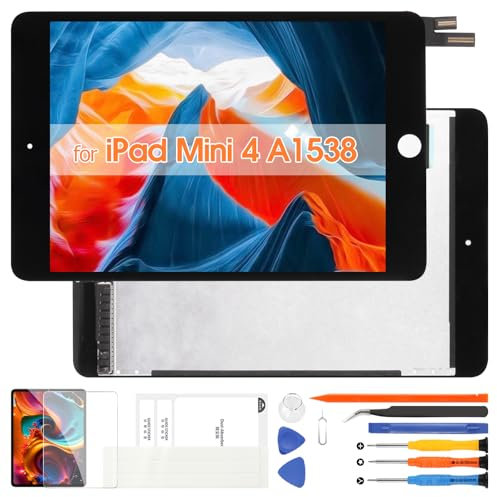 Schermo LCD per iPad Mini 4 2015 7.9” - LCD Display per iPad Mini4 4th Gen A1538 A1550 Touch Screen Vetro Sostituzione per iPad Mini 4 LCD Digitalizzatore Sensor Assemblaggio Riparazione Tool (Nero)