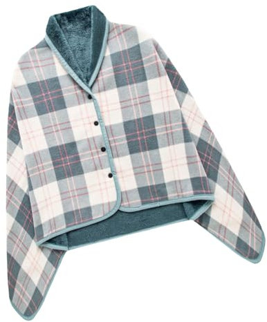 Missmisq Scialle avvolgente in pile, coperta indossabile in pile | Coperta in pile con scialle avvolgente in peluche indossabile | Calda coperta con aria condizionata, comodo poncho per mamma, nonna,