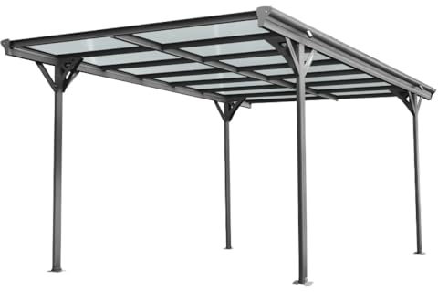 HORI Carport | Überdachung | Garagenüberdachung | Autogarage Anthrazit | Garagenunterstand | 5050 x 3000 x 2190, Pultdach