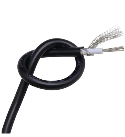 NVZPG AP Cavo schermato UL1185 5/10M 28 26 24 22 20 18 16 14 12 10 AWG Canale Audio Single Core 1C Cavo schermato Segnale elettronico in Rame(Black,5 Meters_10AWG)