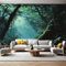 Papier Peint Panoramique Paysage de forêt verte 3D Trompe L'oeil Moderne Papier Peint 250 x 175 cm Grandes Murales Poster pour Salon, Adulte Chambre d'enfants, Étude Décor