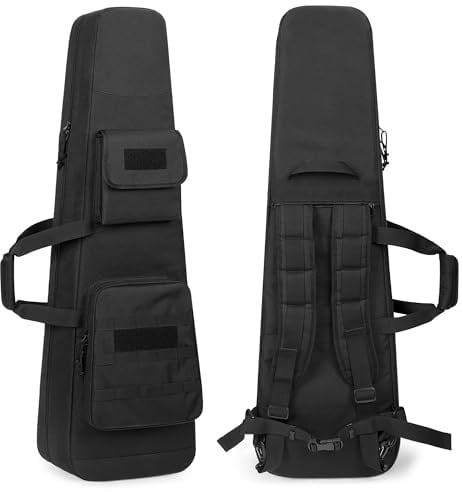 DSLEAF Doppel-Gewehrfutteral als Rucksack für 42-Zoll-Gewehre | Weiche Gewehrtasche mit beidseitig abschließbaren Reißverschlüssen,Taktische Schießstandtasche mit Mehreren Fächern
