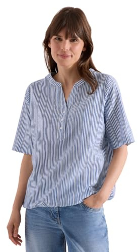 Cecil Bluse mit Split Neck und Streifen