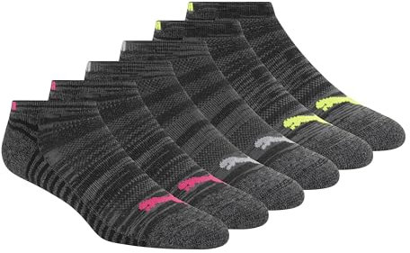 PUMA 6 Pack Low Cut Socks Calzini da Corsa, Nero/Rosa, 9-11 (Pacco da 6) Donna