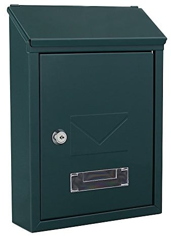 Profirst Briefkasten Mail PM 400 Stahl Zylinderschloss Grün BxH 21,5x30 cm beidseitiger Einwurf Namensschildhalterung Befestigungsmaterial