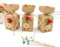 JZK 50 Kraftpapier Gasgeschenk Boxen + Jute String + Blumen + Aufkleber, Süßigkeiten Schachtel für Hochzeit Geburtstag Weihnachten Babyparty Kinder Party Garen Party