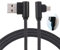 LoongGate largo ángulo recto micro USB cable, nylon trenzado 90 grado USB a a micro B carga y cable de sincronización de datos para todos los dispositivos micro USB-2 metros (6.5 ft)-negro