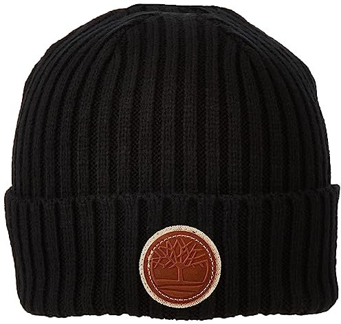 Timberland Herren Rib Shallow Beanie-Mtze, Schwarz, Einheitsgröße