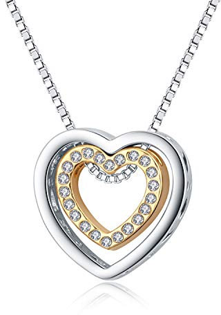 Kruckel My Heart is with You Champaign Gold Plated Necklace Made with Austrian Crystals - 5081040…