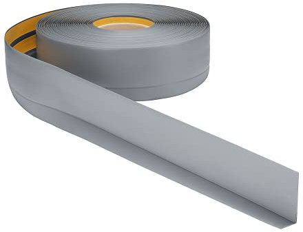 Weichsockelleiste PVC 50x20mm - 1 Meter, selbstklebend Eckleiste, flexible Bodenleiste, Premium Weich Sockelleiste (Silber)