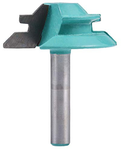 KATUR 45 Degree Lock Miter Router Bit, Stock Joint Router Bit with 1/4 Inch Shank For Thick Wood Cutter Tool and Window Bits (1/4 Shank 1-1/2 Width)