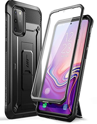 SUPCASE Outdoor Hülle für Samsung Galaxy S20+ Plus (6.7) Handyhülle Bumper Case 360 Grad Schutzhülle Cover [Unicorn Beetle Pro] mit Integriertem Displayschutz, Gürtelclip und Ständer (Schwarz)