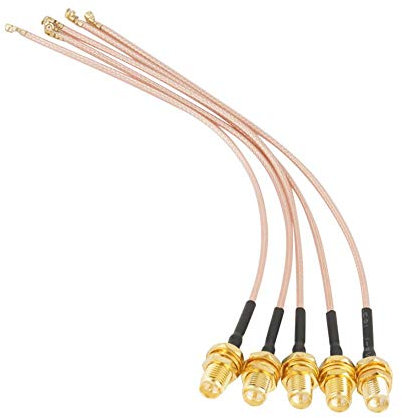 Fictory Câbles coaxiaux, SMA Câble Coaxial, 5Pcs 50Ω 15cm SMA Femelle vers u.FL/IPX/IPEX Antenne RF Connecteur de câble coaxial coaxial