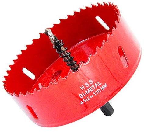 Hole Saw Drill Bit HSS Hole Cutter with Arbor for Wood and Metal LAIWEI (4-5/16(110mm))