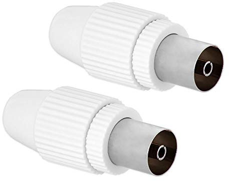 Tecbee 2xKoaxialbuchse TV Antennenbuchse Adapter Kupplung Buchse Verbinder Antennenkabel Schraubbar