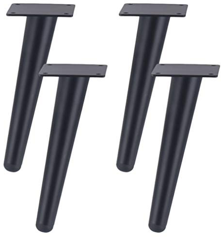 4er Set Möbelfüße Möbelbein,Metall Sofafuss Tischbeine,Kegel Schrankbeine Sockelfuß,Schwarz Lehrstuhl Fusse,für Couchtische Schränke,Bett,Tragfähigkeit 800KG,15cm-30cm,Mit Schraube(30cm)