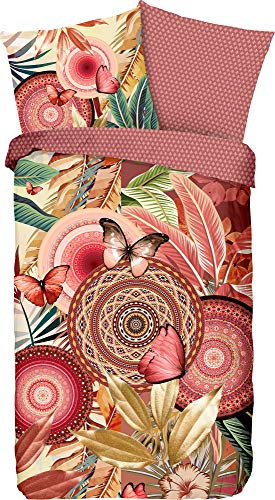 HIP Mako Satin Bettwäsche Jimena Multi 1 Bettbezug 155 x 220 cm + 1 Kissenbezug 80 x 80 cm
