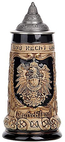 Chope Bière Allemande German Beer Stein Mug Oktoberfest bière chope allemand aigle coffret souvenir cadeau fête des pères, 0,85 litre verre