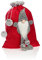 COM-FOUR® Premium Weihnachtssack - roter Geschenkesack zum Befüllen - Weihnachtsbeutel mit Bommeln & Wichtel als Dekoration und tolle Geschenkverpackung