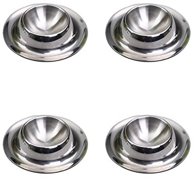 4 Piezas Huevera de Acero Inoxidable, Huevera Individual, Huevos Duros Tazas de Mesa, Utensilios de Cocina, Adecuado para el Hogar, la Cocina, el Lavavajillas(Plata)