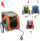 HUOLE Bici per Cani 2 in 1 con 2 Ingressi e Tasche Portaoggetti - Rimorchio da Bici e Passeggino per Cani, Carrello Bici,600D Oxford Canvas, Carico Massimo: 40 kg (137 * 73 * 90 cm (Orange))